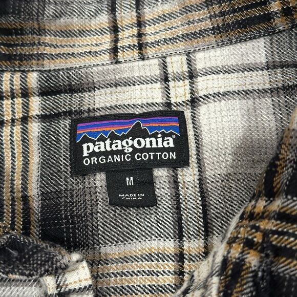 Patagonia Flannel Shirt Mens M Medium Lightweight Organic Cotton Plaid Hiking - Picture 6 of 12